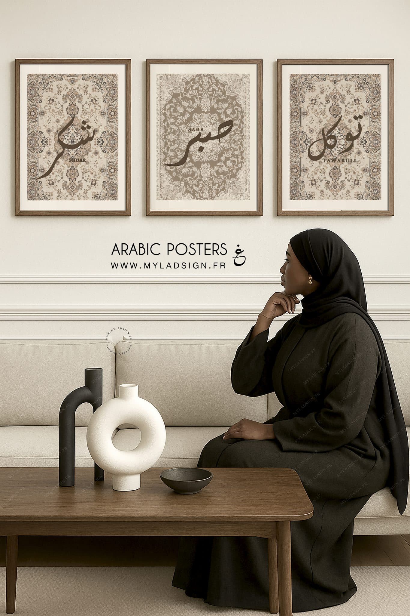 nouveau trio persian rug beige